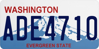 WA license plate ADE4710