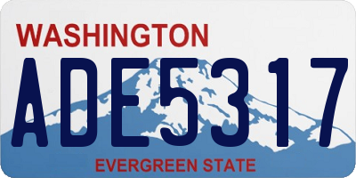 WA license plate ADE5317