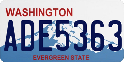 WA license plate ADE5363