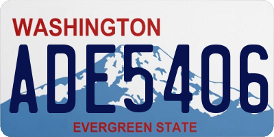 WA license plate ADE5406