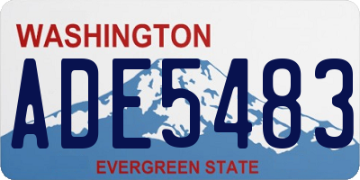 WA license plate ADE5483