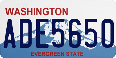 WA license plate ADE5650