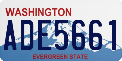 WA license plate ADE5661