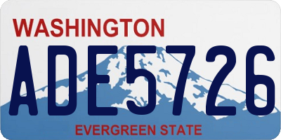 WA license plate ADE5726