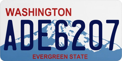 WA license plate ADE6207