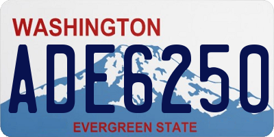 WA license plate ADE6250