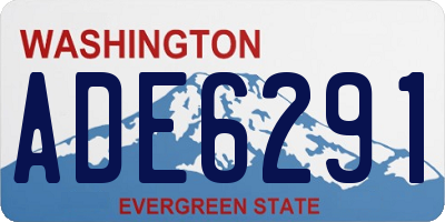 WA license plate ADE6291