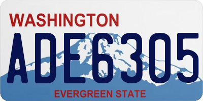 WA license plate ADE6305
