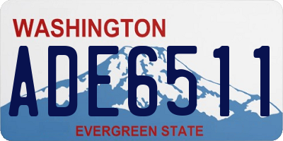 WA license plate ADE6511