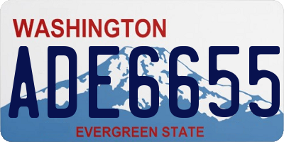 WA license plate ADE6655