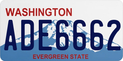 WA license plate ADE6662