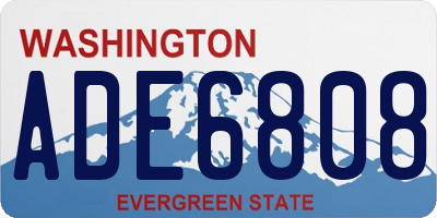 WA license plate ADE6808