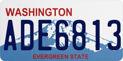 WA license plate ADE6813
