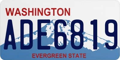 WA license plate ADE6819