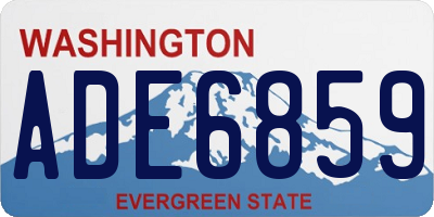 WA license plate ADE6859