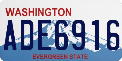 WA license plate ADE6916