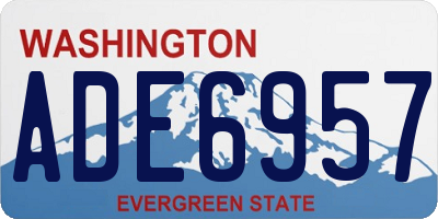 WA license plate ADE6957