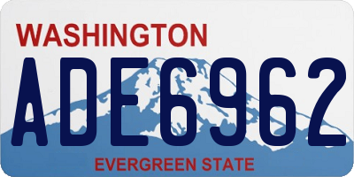 WA license plate ADE6962