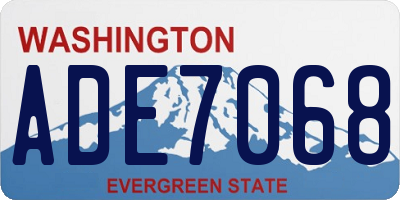 WA license plate ADE7068
