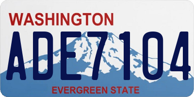 WA license plate ADE7104