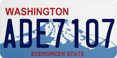 WA license plate ADE7107