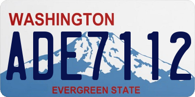 WA license plate ADE7112