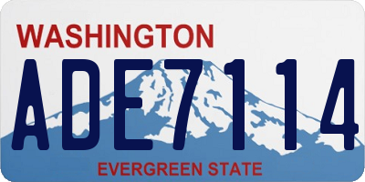 WA license plate ADE7114