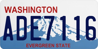 WA license plate ADE7116