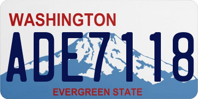 WA license plate ADE7118