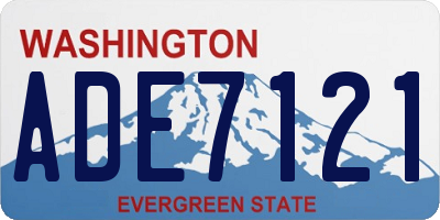 WA license plate ADE7121