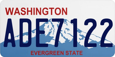 WA license plate ADE7122