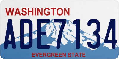 WA license plate ADE7134