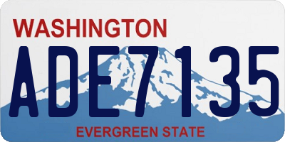 WA license plate ADE7135