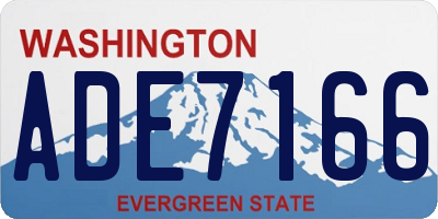 WA license plate ADE7166