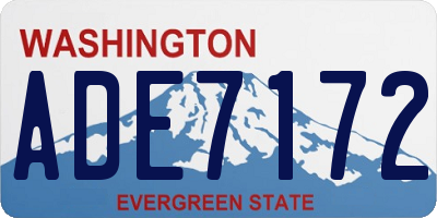 WA license plate ADE7172