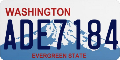 WA license plate ADE7184