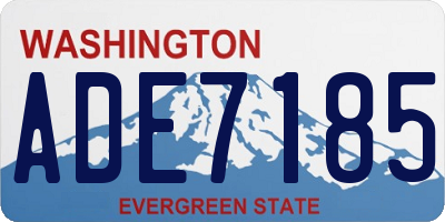 WA license plate ADE7185