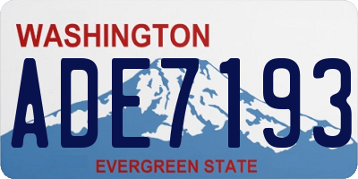 WA license plate ADE7193