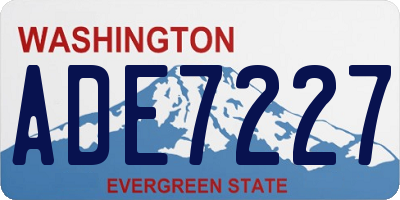 WA license plate ADE7227