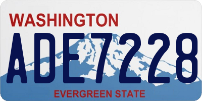 WA license plate ADE7228