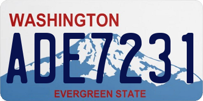 WA license plate ADE7231
