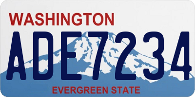 WA license plate ADE7234
