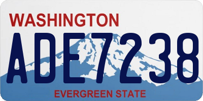 WA license plate ADE7238