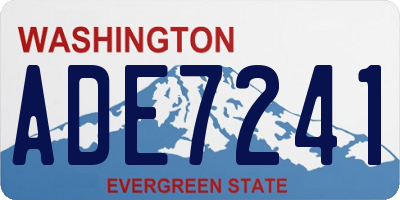 WA license plate ADE7241