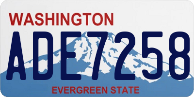 WA license plate ADE7258