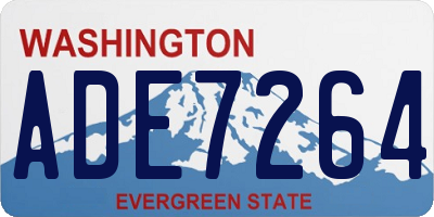 WA license plate ADE7264