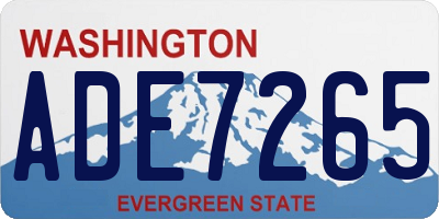 WA license plate ADE7265