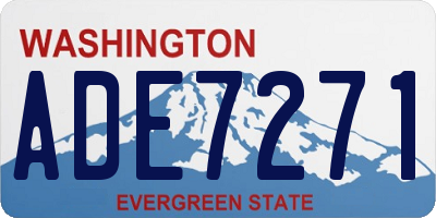 WA license plate ADE7271