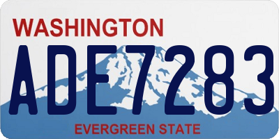 WA license plate ADE7283