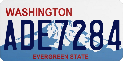 WA license plate ADE7284